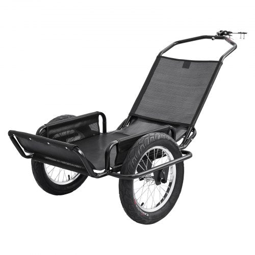 VEVOR Bike Cargo Trailer 145 kg Load Heavy-Duty Bicycle Game Cart Foldable, All-Purpose Utility Trailer with 406 mm Wheels for Any Terrain, Off-Road, Carbon Steel Frame, Fits 559-711 mm Bike Wheels