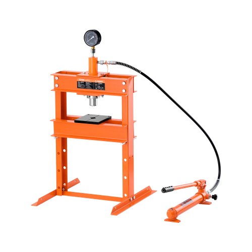 VEVOR Hydraulic Shop Press, 10 T H-Frame Shop Press with Press Plate & H-shaped Base, Stable Garage Floor Adjustable Hydraulic Press with Relief Valve, Fit for Bending, Straightening & Stamping