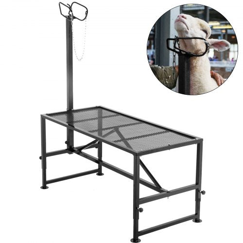 VEVOR Livestock Stand 51x23 inches, Trimming Stand with Straight Head Piece, Goat Trimming Stand Metal Frame Sheep Shearing Stand Livestock Trimming Stands