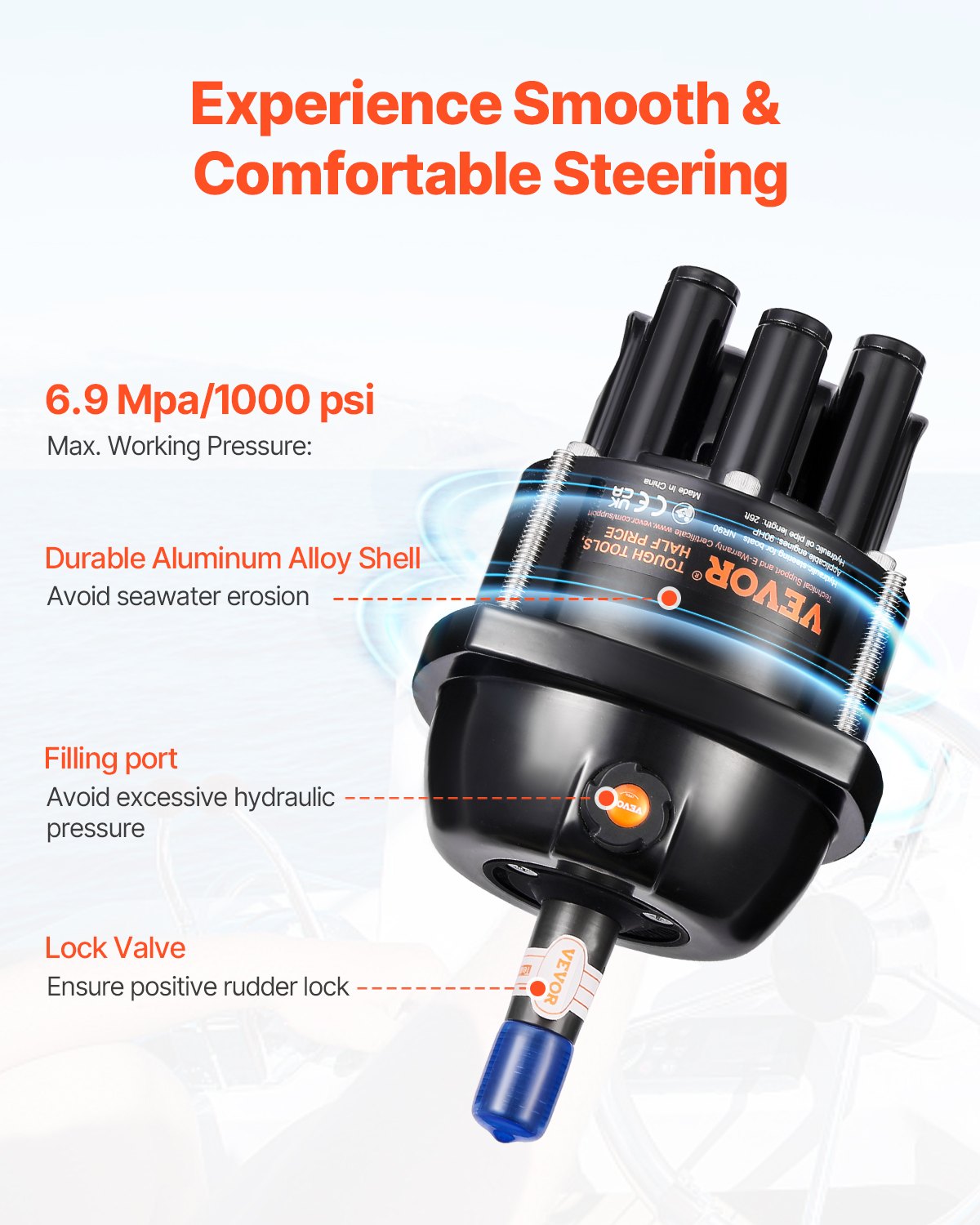VEVOR 90HP Hydraulic Outboard Steering Kit
