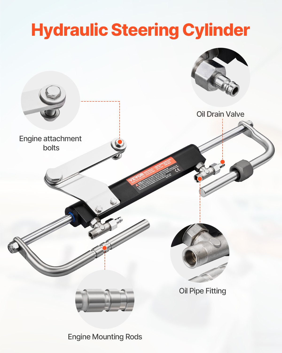 VEVOR 90HP Hydraulic Outboard Steering Kit