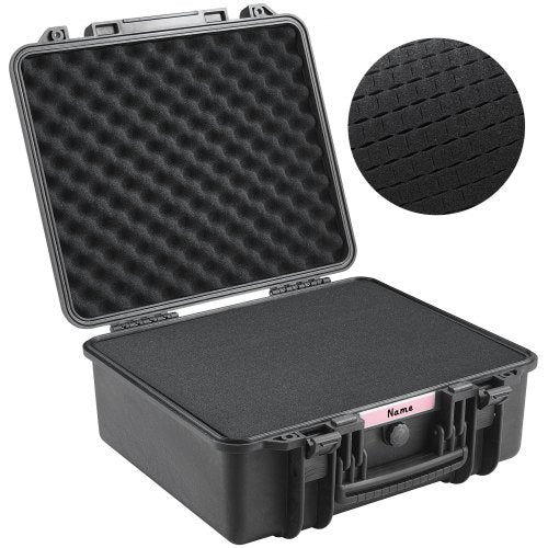 VEVOR Hard Pistol Cases with Pre-cut PU Foam, Waterproof & Dustproof Hard Gun Case for 6 Pistol, 19.3×17.1×8.3 in Lockable Pistol Case, Black