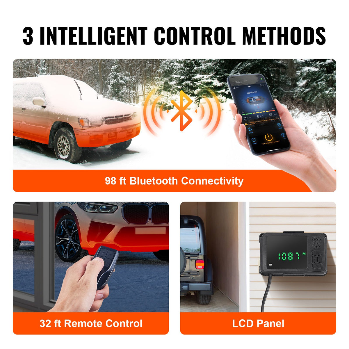 VEVOR Bluetooth App Control Diesel Air Heater, 12V 2KW Diesel Heater with Automatic Altitude Adjustment, Remote Control and LCD, Diesel Parking Heater for RV Trailer Camper Van Boat