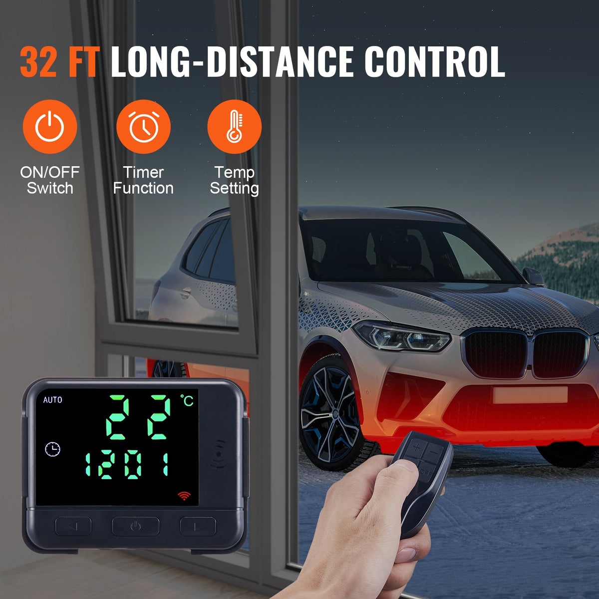 VEVOR Diesel Air Heater, 12&24V 2KW Diesel Heater with Remote Control and LCD Display, 10L Fuel Tank Diesel Parking Heater, Rapid Heating for RV Trailer Camper Van Boat