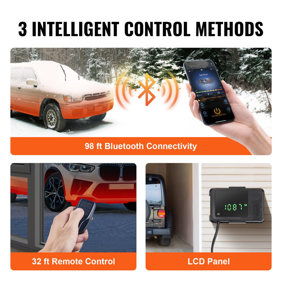 VEVOR Bluetooth App Control Diesel Air Heater, 12V 5-8KW Diesel Heater with Automatic Altitude Adjustment, Remote Control and LCD, Diesel Parking Heater for RV Trailer Camper Van Boat