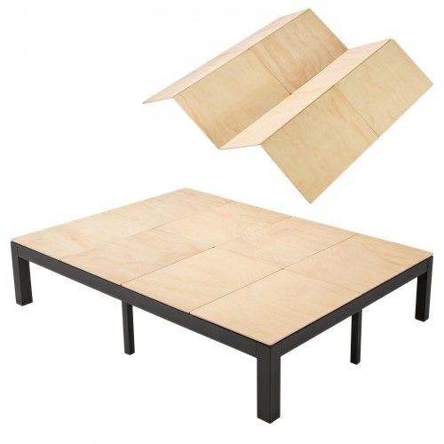 VEVOR Bunkie Board, Queen Size 195 x 148 cm, Foldable Bed Board Under Mattress with Nylon Webbing, Plywood, Rounded Edges, Anti-Sag Design for Metal Frames, Sleeper Sofas, Platform and Bunk Beds