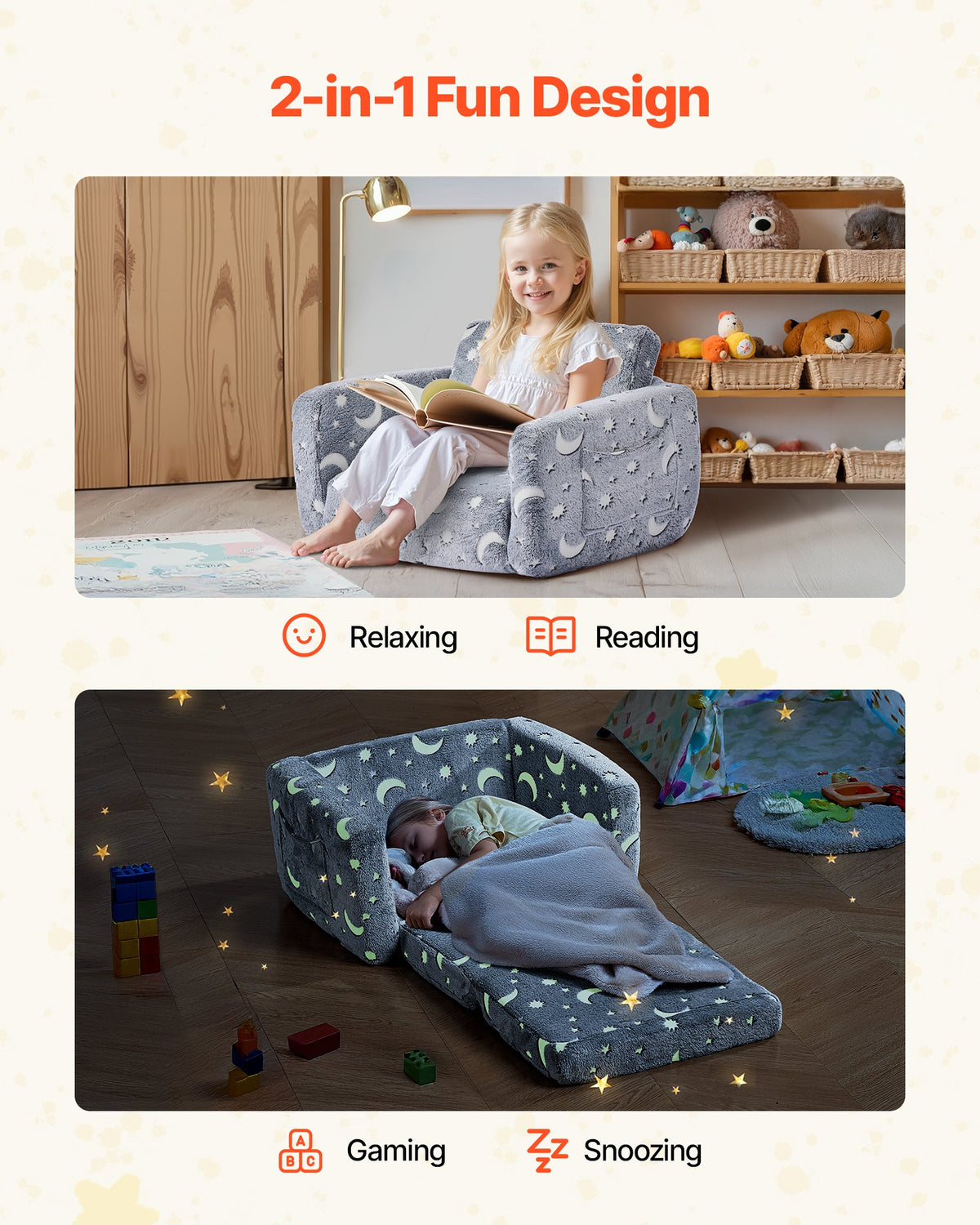 VEVOR 2-in-1 Kids Sofa