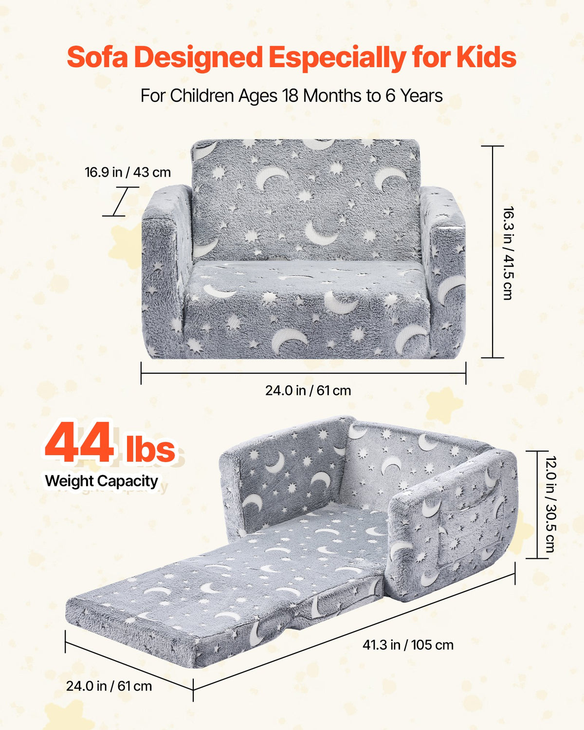 VEVOR 2-in-1 Kids Sofa