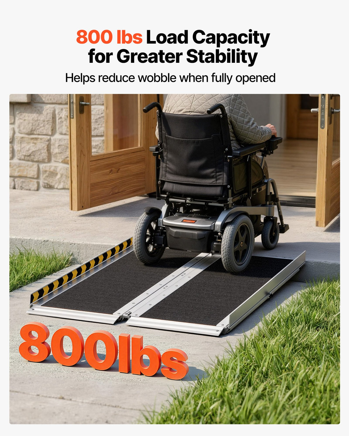 VEVOR Portable Wheelchair Ramp, 915 mm, Non-Slip Aluminum Folding Handicap Ramp for Wheelchair, 800 lbs Capacity, Door Threshold Ramps for Home Steps, Stairs, Entry, Threshold, Doorways, Scooter, Curb