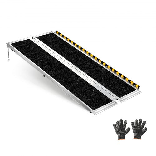 VEVOR Portable Wheelchair Ramp, 1520 mm, Non-Slip Aluminum Folding Handicap Ramp for Wheelchair, 800 lbs Capacity, Door Threshold Ramps for Home Steps, Stairs, Entry, Threshold, Doorways, Scooter
