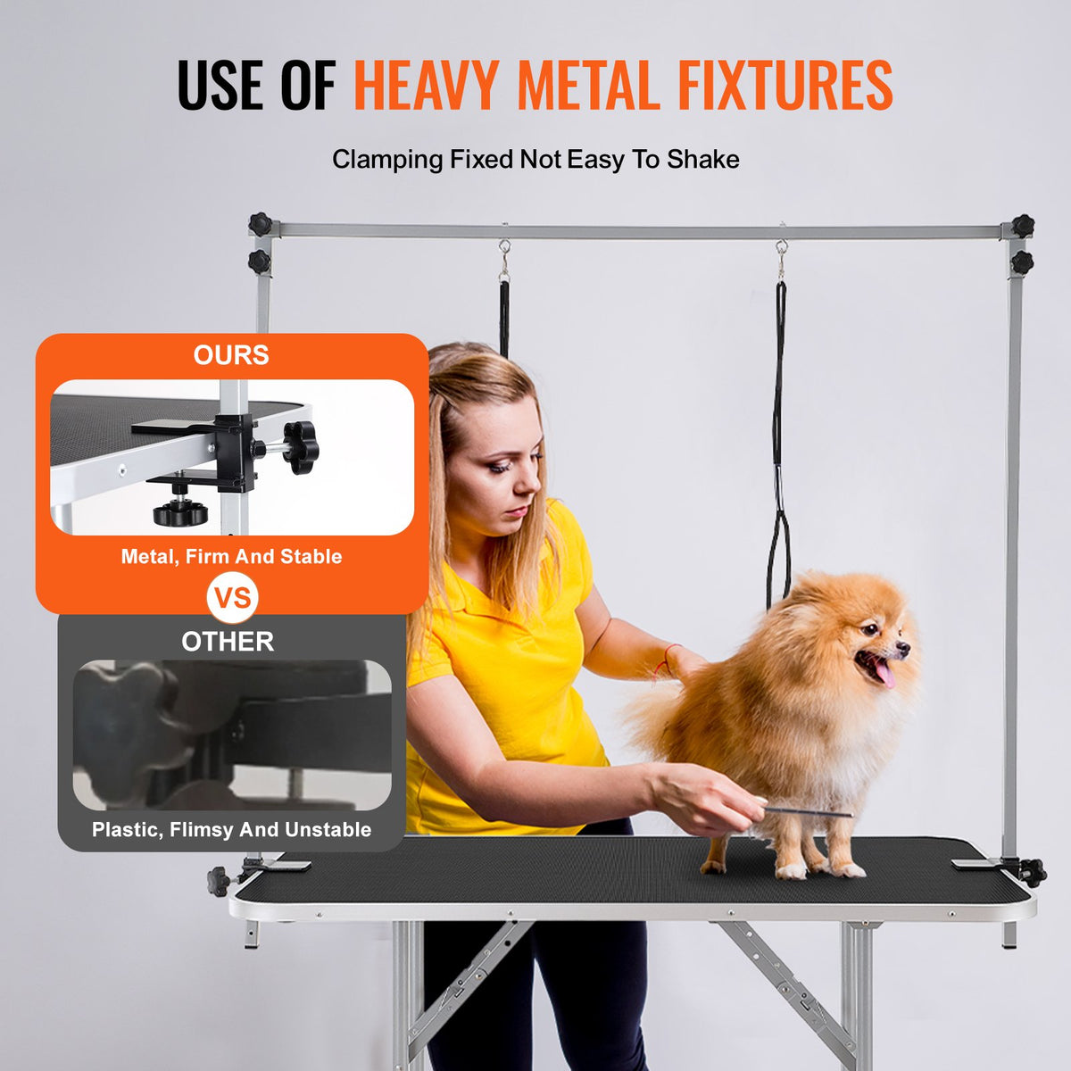 VEVOR Pet Grooming Table Two Arms with Clamp