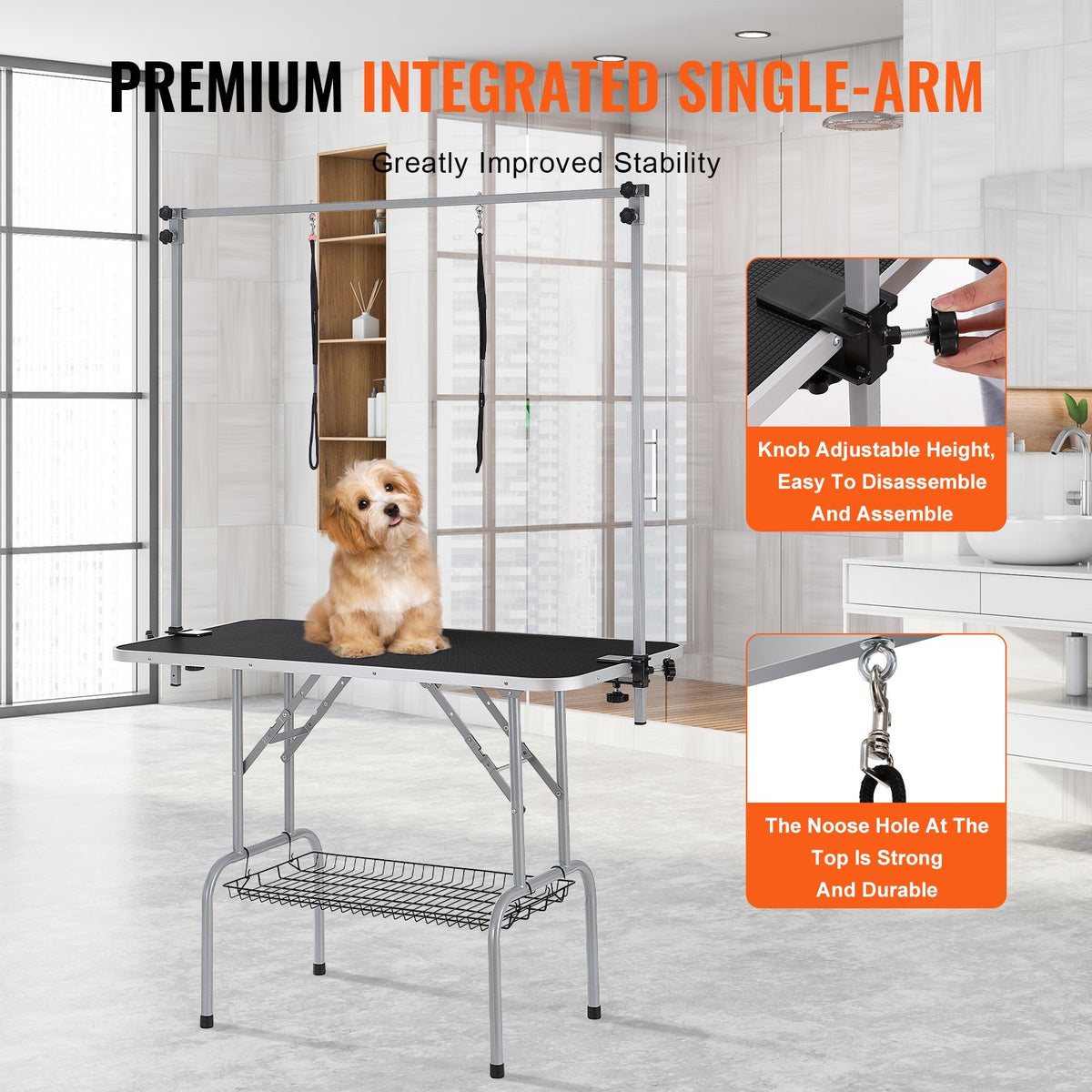 VEVOR Pet Grooming Table Two Arms with Clamp