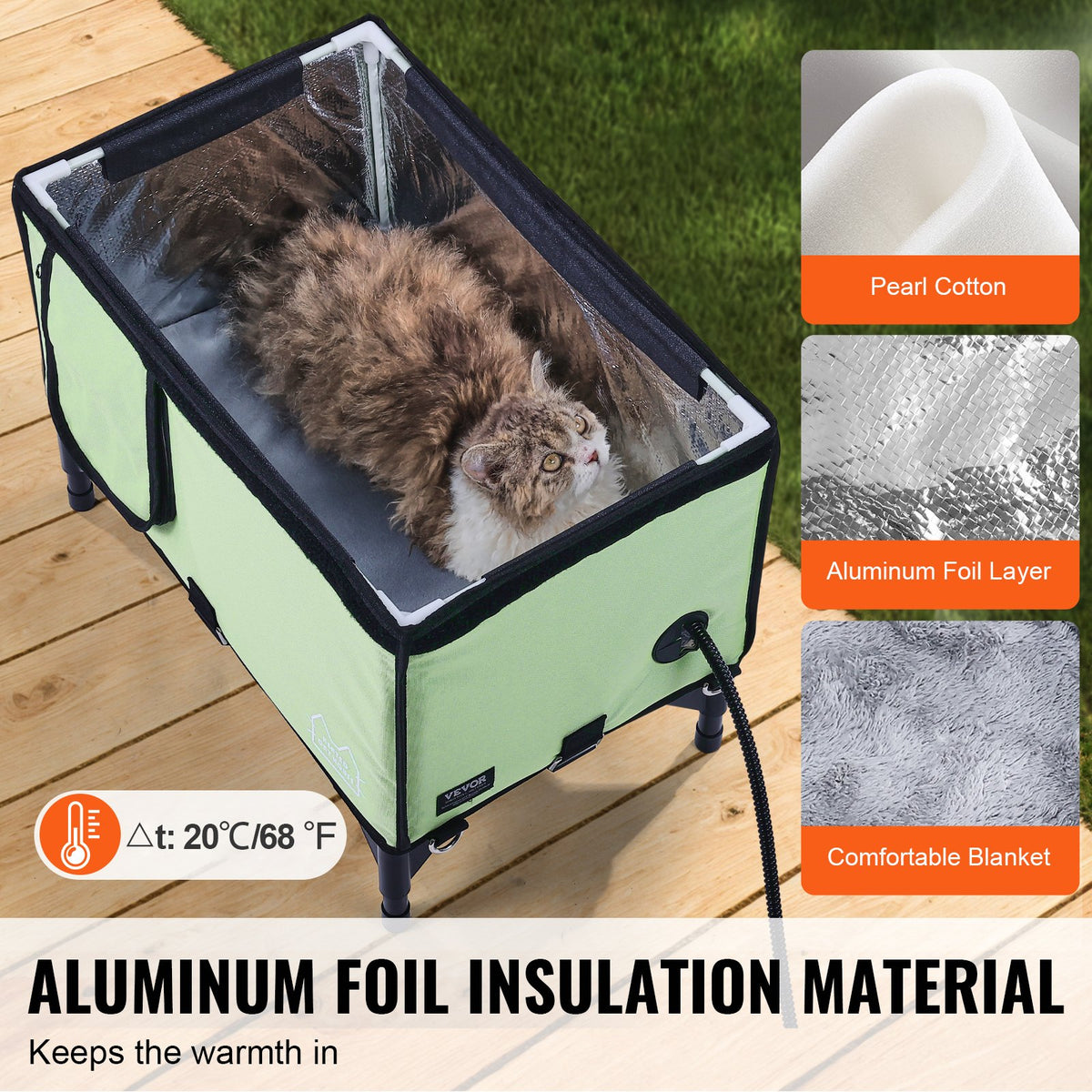 VEVOR Elevated Heated Cat House