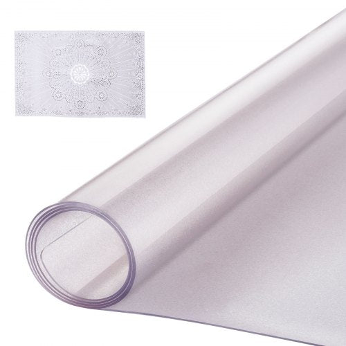 VEVOR Plastic Table Cover, 24 x 48 Inch 1.5 mm Thick Frosted Table Protector, Rectangle PVC Desk Mat, Waterproof & Easy Cleaning Desk Pad Tablecloth, for Office Dresser Dining Room Table Night Stand