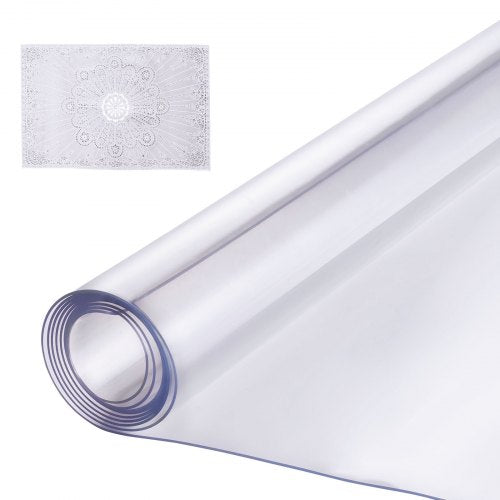 VEVOR Plastic Table Cover, 36 x 48 Inch 1.5 mm Thick Clear Table Protector, Rectangle PVC Desk Mat, Waterproof & Easy Cleaning Desk Pad Tablecloth, for Office Dresser Dining Room Table Night Stand