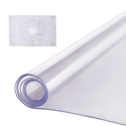 VEVOR Plastic Table Cover, 42 x 60 Inch 2.0 mm Thick Clear Table Protector, Rectangle PVC Desk Mat, Waterproof & Easy Cleaning Desk Pad Tablecloth, for Office Dresser Dining Room Table Night Stand