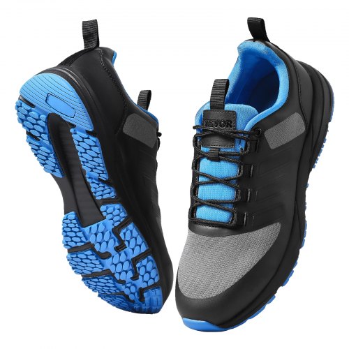 VEVOR Cross Training Shoes, M Width Sneakers UK Size 7, Wide Toe Box Shoes with Arch Support & Adjustable Lace-up, Training Shoes for Running, Gymnastics, Dog Walking, and Weightlifting (Black)
