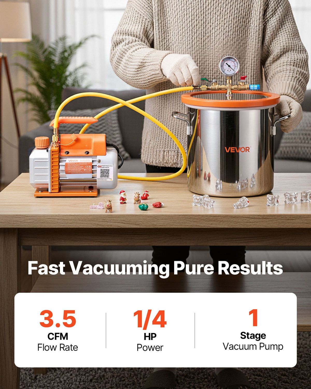 VEVOR 11.36 L Vacuum Chamber with Pump
