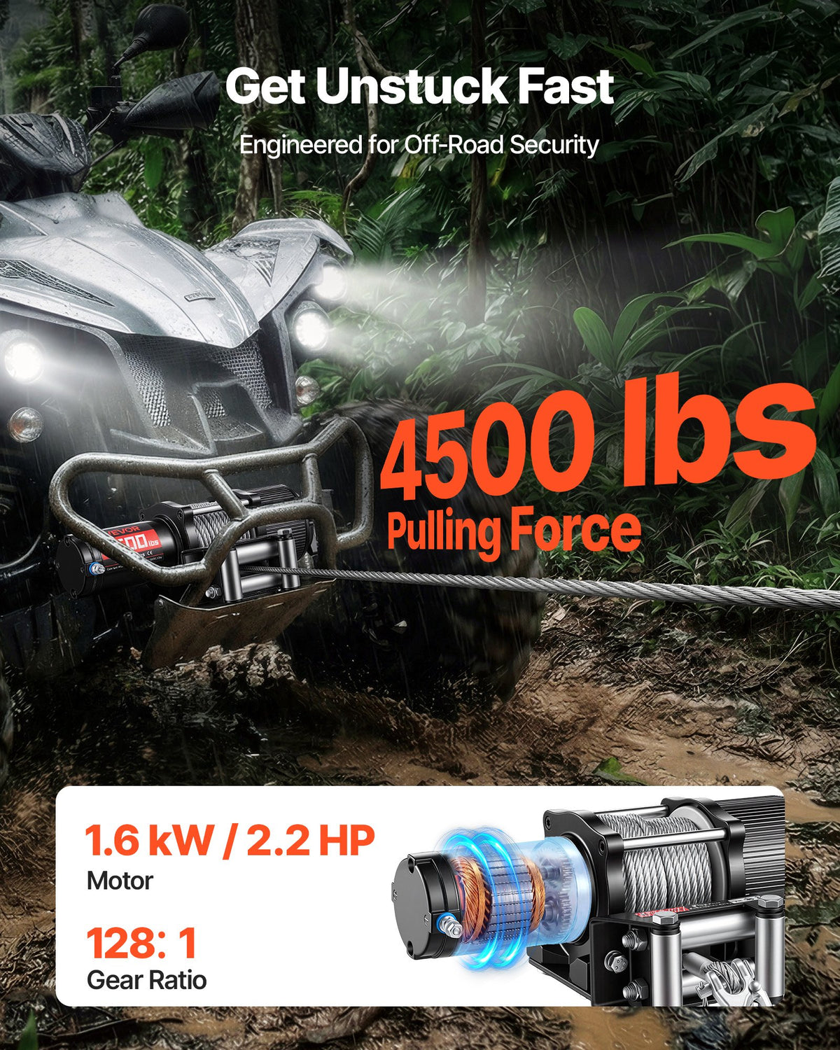 VEVOR 2041 kg Electric Winch