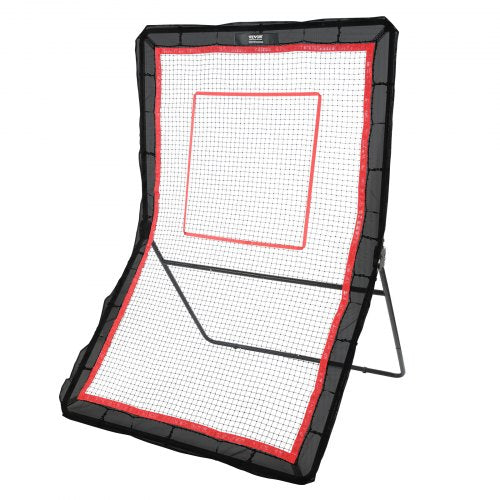 VEVOR Lacrosse Rebounder for Backyard, 1524 x 2133.6 mm Volleyball Bounce Back Net, Pitchback Throwback Baseball Softball Return Training Screen, Adjustable Angle Shooting Practice Training Wall with Target