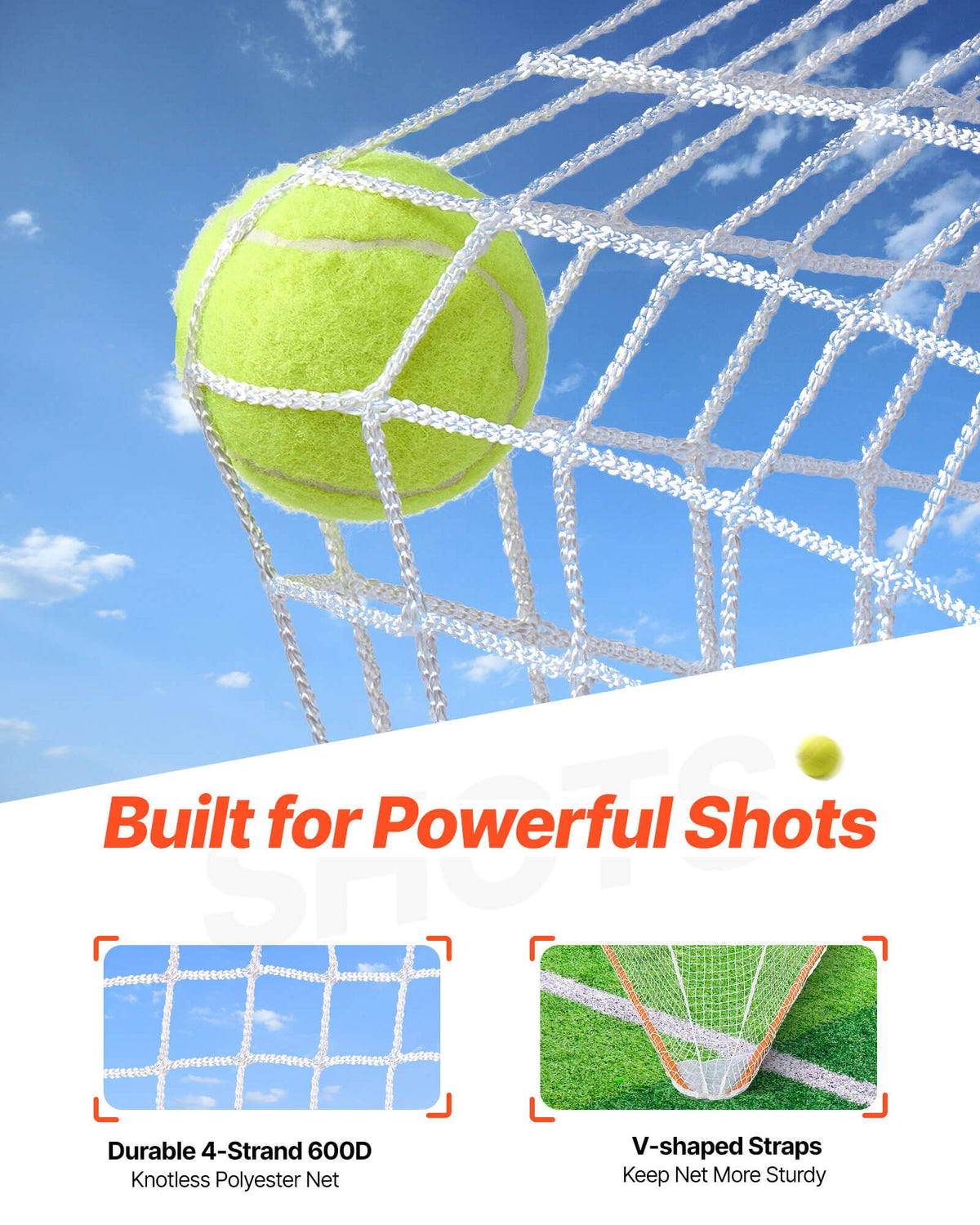 VEVOR Lacrosse Goal, 6' x 6' Lacrosse Net, Steel Frame Backyard Lacrosse Training Equipment, Portable Lacrosse Goal with Carry Bag, Quick & Easy Setup, Perfect for Youth Adult Training, Orange
