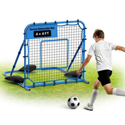 VEVOR Soccer Rebounder Net, Quick-Switch Angle Soccer Goal Rebounder for Control, Passing Practice, Heavy-Duty Iron Frame & PE Net, Easy Setup Ball Training Equipment for Teens&Adults,1080 x 1090 mm