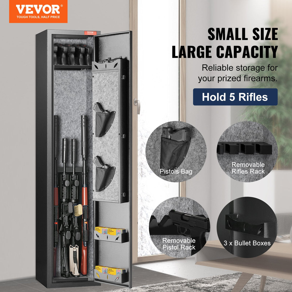 VEVOR 5 Rifles Gun Safe