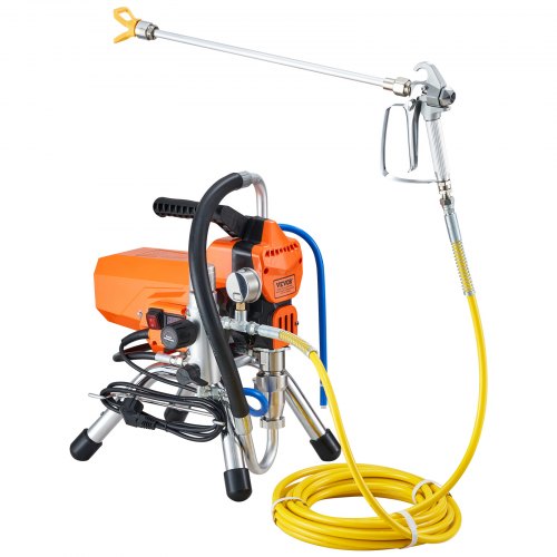 VEVOR Airless Paint Sprayer with High Pressure Hose, 2200W Wall Paint Gun, 3000PSI 2L/min Brushless Motor Included, for Interior and Exterior Painting, Fence Accessories