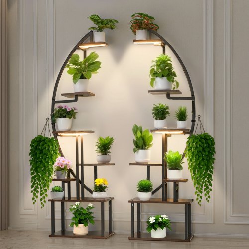 VEVOR Plant Stand Indoor with Grow Lights