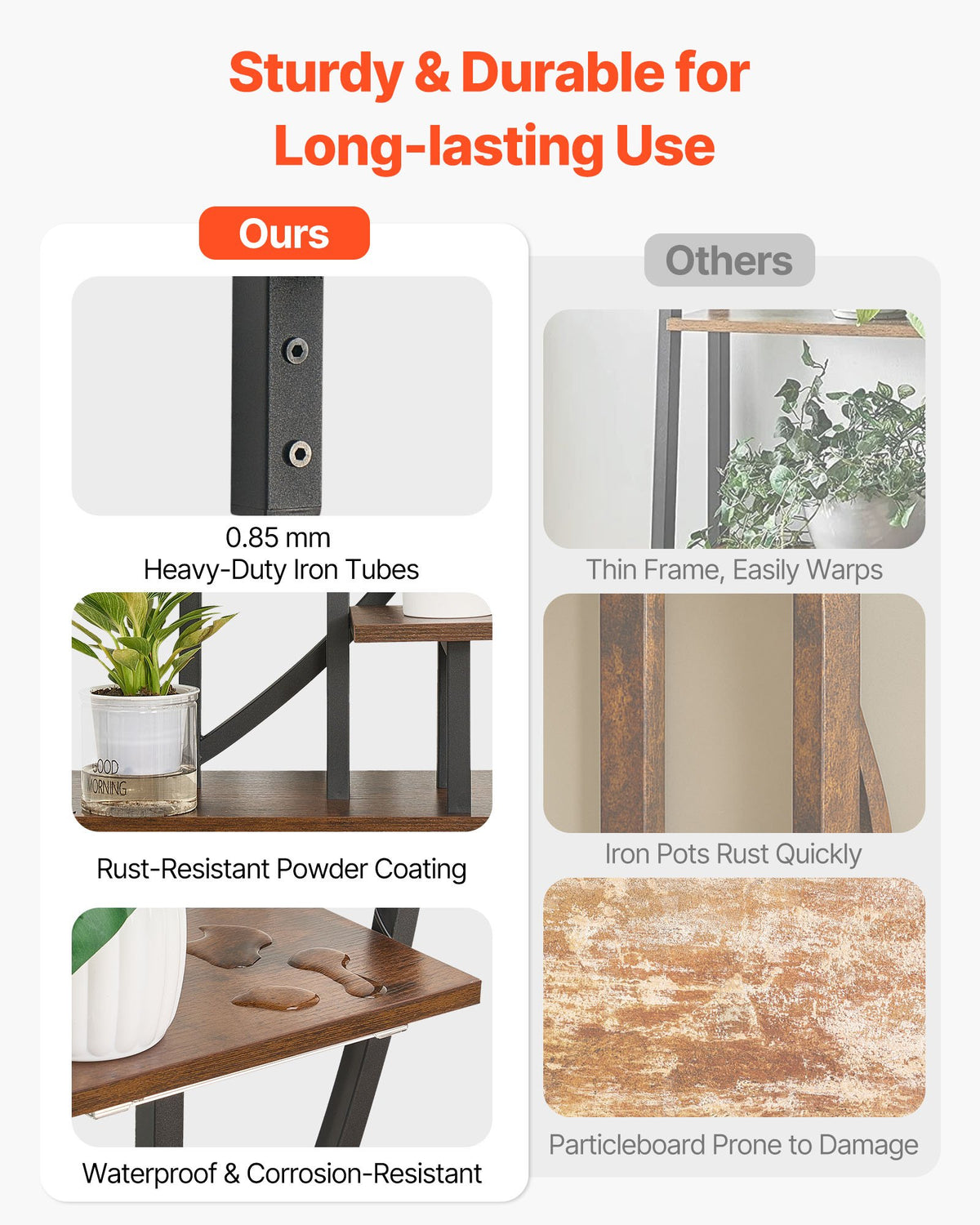 VEVOR Plant Stand Indoor with Grow Lights