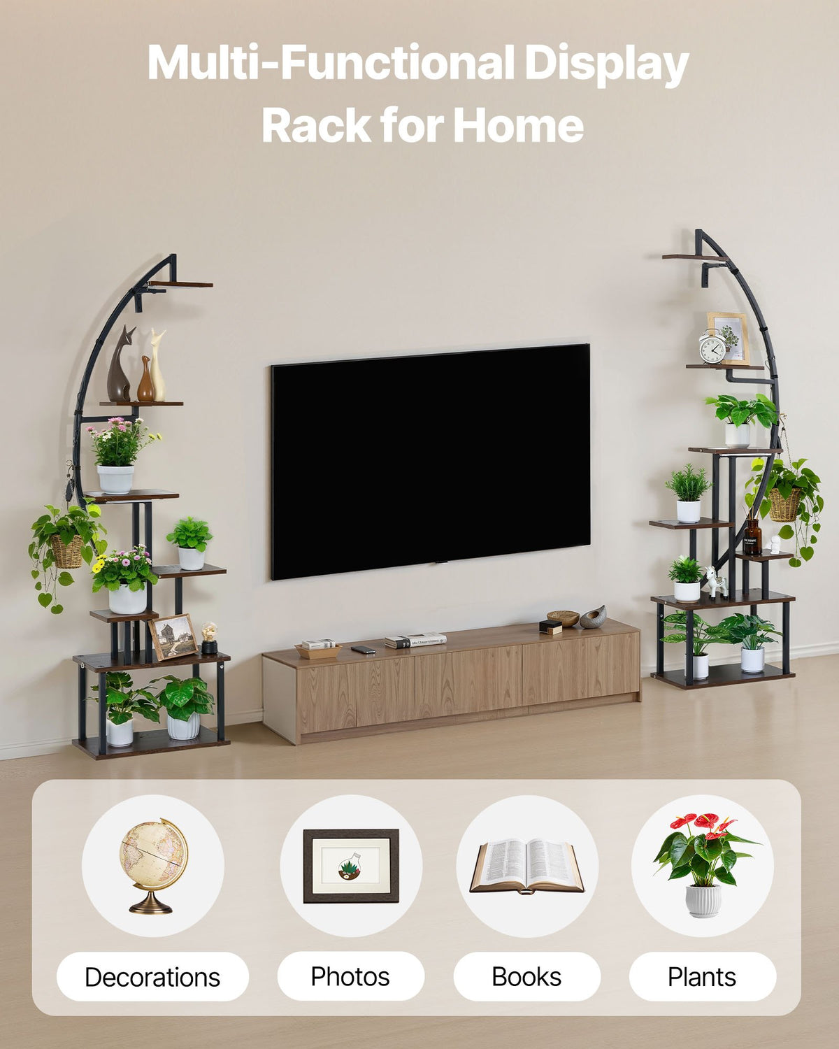 VEVOR Plant Stand Indoor with Grow Lights