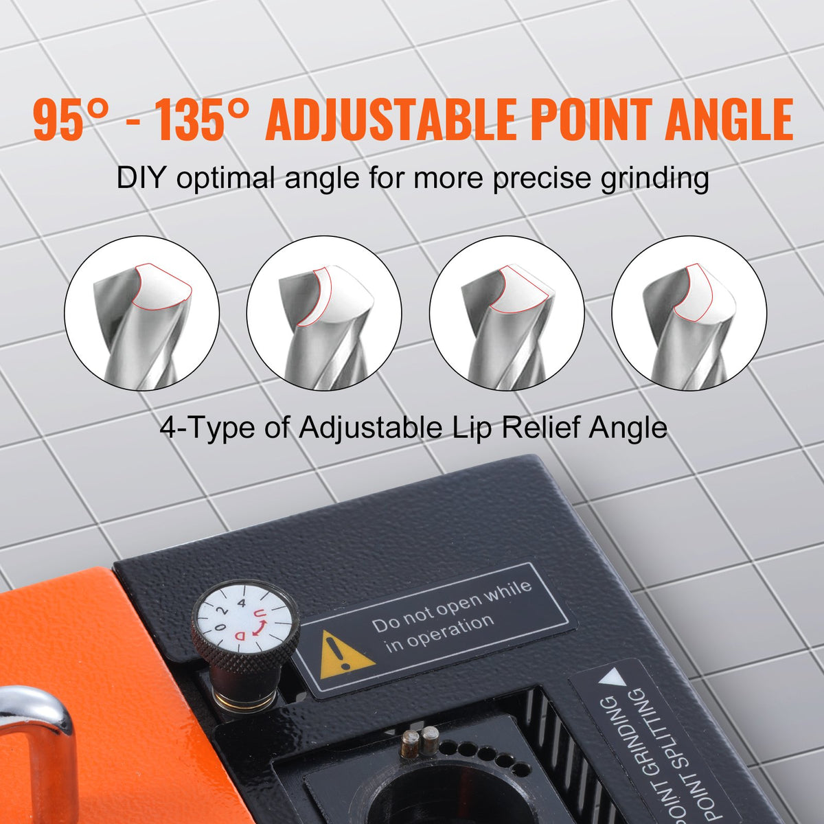 VEVOR MR-20G Drill Bits Sharpener 3-20mm Bits Grinder Sharpener with 18 Collets