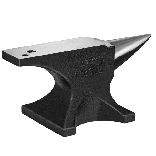 VEVOR Single Horn Anvil, 29.9 kg Cast Steel Anvil, High Hardness Rugged Round Horn Anvil Blacksmith, Large Countertop and Stable Base, with Round and Square Hole, Metalsmith Tool for Bending and Shaping