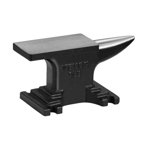 VEVOR Single Horn Anvil, 4 kg Cast Steel Anvil, High Hardness Rugged Round Horn Anvil Blacksmith, Compact Design and Stable Base, Forge Tools and Equipment, Metalsmith Tool for Bending and Shaping