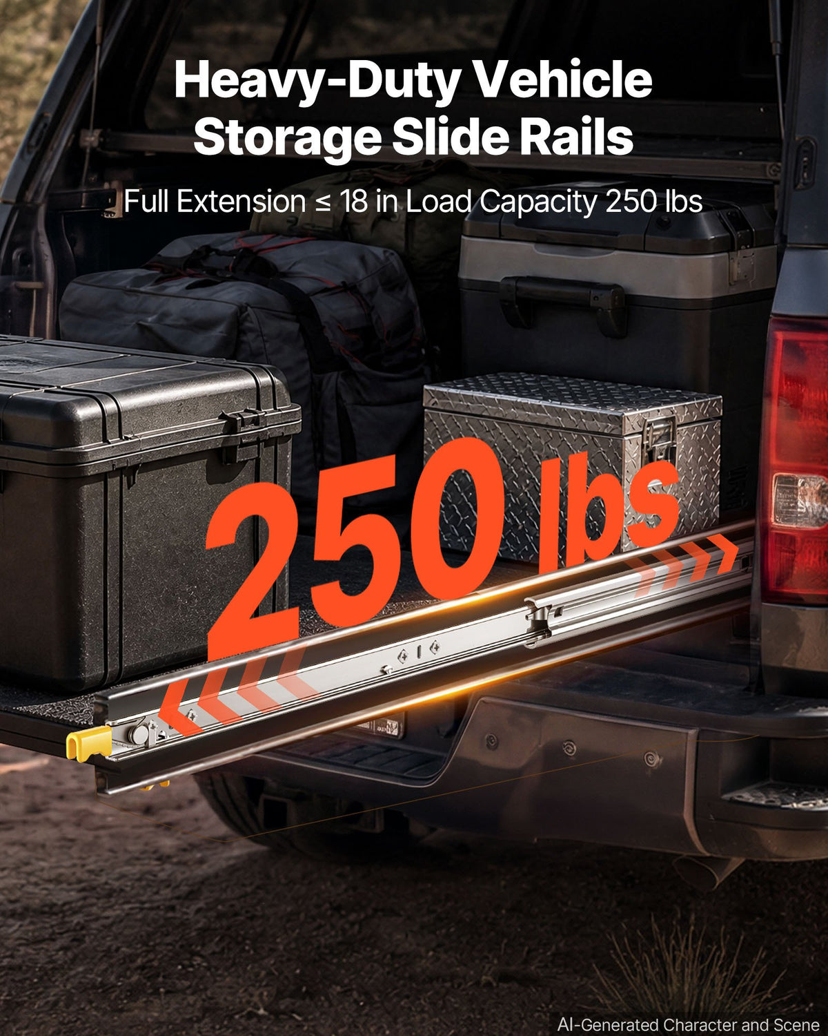 VEVOR Heavy Duty Drawer Slides, 75 cm 113.4 kg with Lock Side Mount Rails, for Cabinets, Kitchen, Workbench, RV, 3-Fold Full Extension Ball Bearing Rails, Carbon Steel, with Screws & Nuts, 6 Pairs