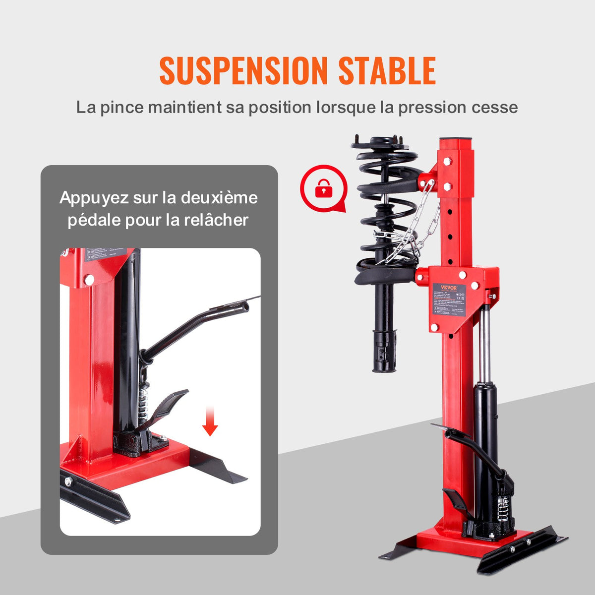 VEVOR Strut Spring Compressor, 4.5 Ton/4499.6 kg Hydraulic Jack Capacity, 1 Ton Rated Compression Force, Auto Strut Coil Spring Compressor Tool, Hydraulic Spring Compressor for Strut Spring Removing