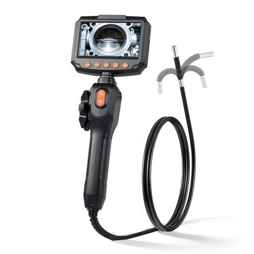 VEVOR Articulating Borescope Camera with Light, Two-Way Articulated Endoscope, 6.2mm Slim Lens, 4.3" IPS Screen, 8X Zoom, IP67 Waterproof Inspection Camera for Auto, Mechanical Equipment (1.5m Cable)