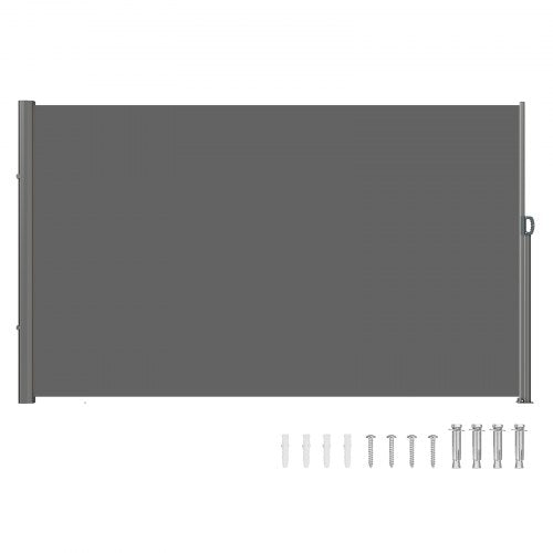 VEVOR Gray Retractable Patio Screen 118 Inch In Length Office Dividers 71Inch In Height Retractable Screen  Partition Wall Outdoor Retractable Gate Retractable Fence Outdoor Screens For Patio Privacy