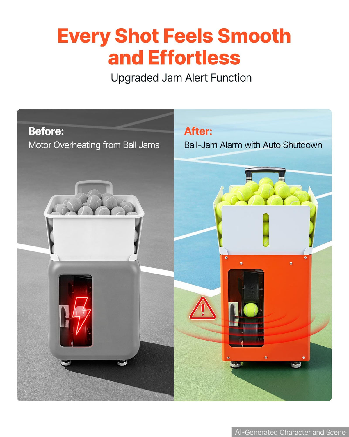VEVOR Tennis Ball Machine Auto Portable Ball Launcher for Practice Training, with App Remote Control, 110 Ball Capacity, Spin Control, 20 Training Modes, 4H Battery Life, and Speeds up to 75MPH
