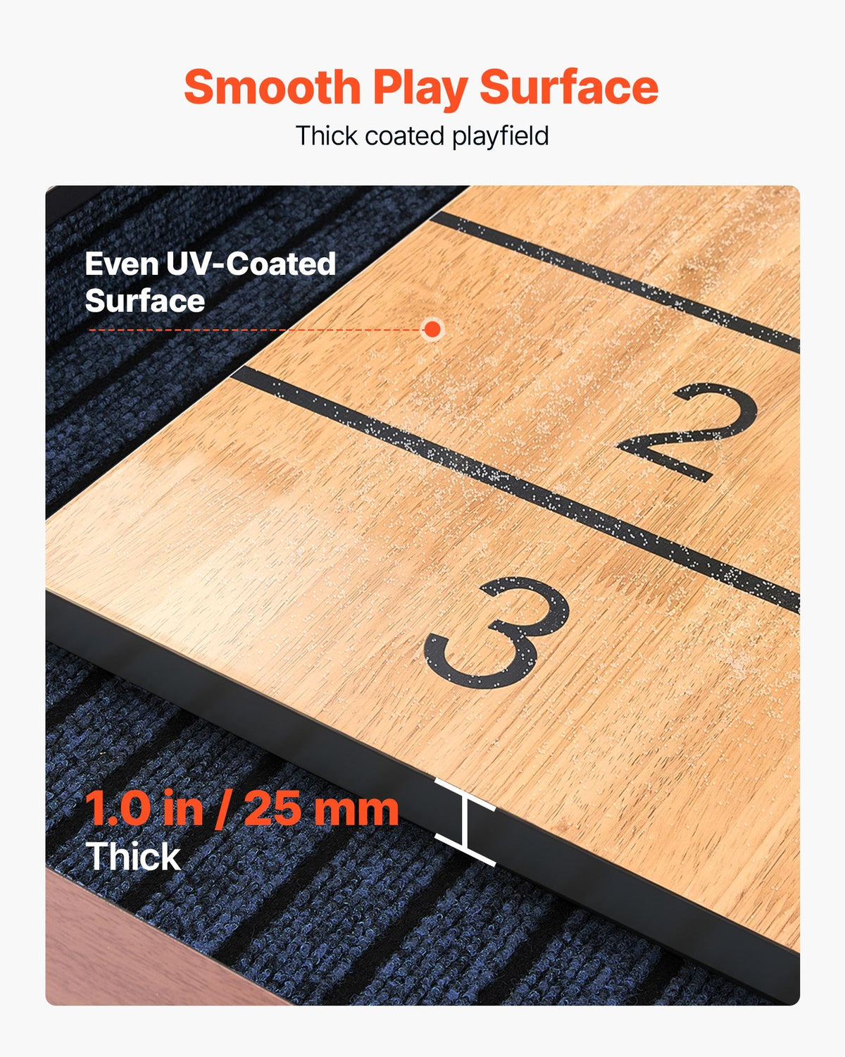 VEVOR 3.7m Shuffleboard Table, 2 in 1 Shuffleboard and Bowling Combo Set, Shuffle Board with Rustic Wood Finish, Scratch-Resistant Playfield, 8 Pucks, Bowling Set, Wax, Brush, for Family Game Room