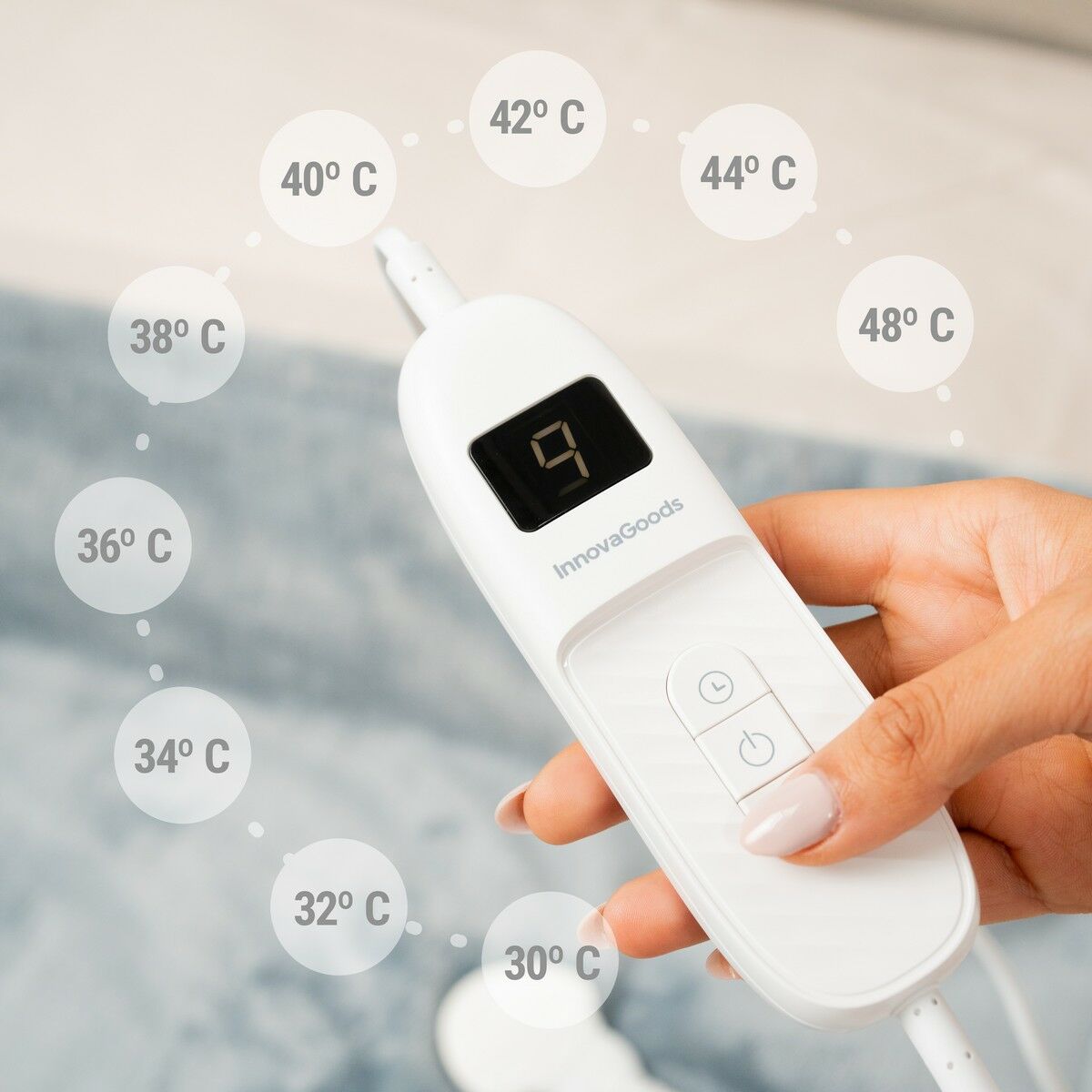 Ηλεκτρική Κουβέρτα Elakef InnovaGoods Γκρι 120 x 160 cm πολυεστέρας 160 W (Ανακαινισμenα A)