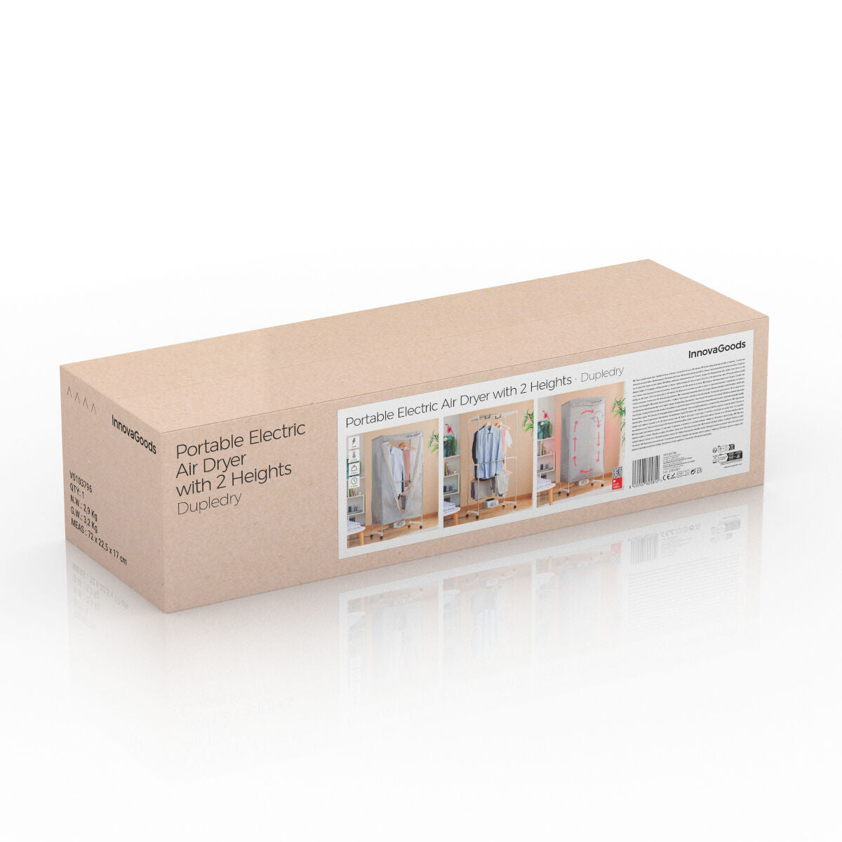 2 Υψηλό Φορητό Ηλεκτρικό Στεγνωτήριο InnovaGoods 1200 W (Ανακαινισμenα A)