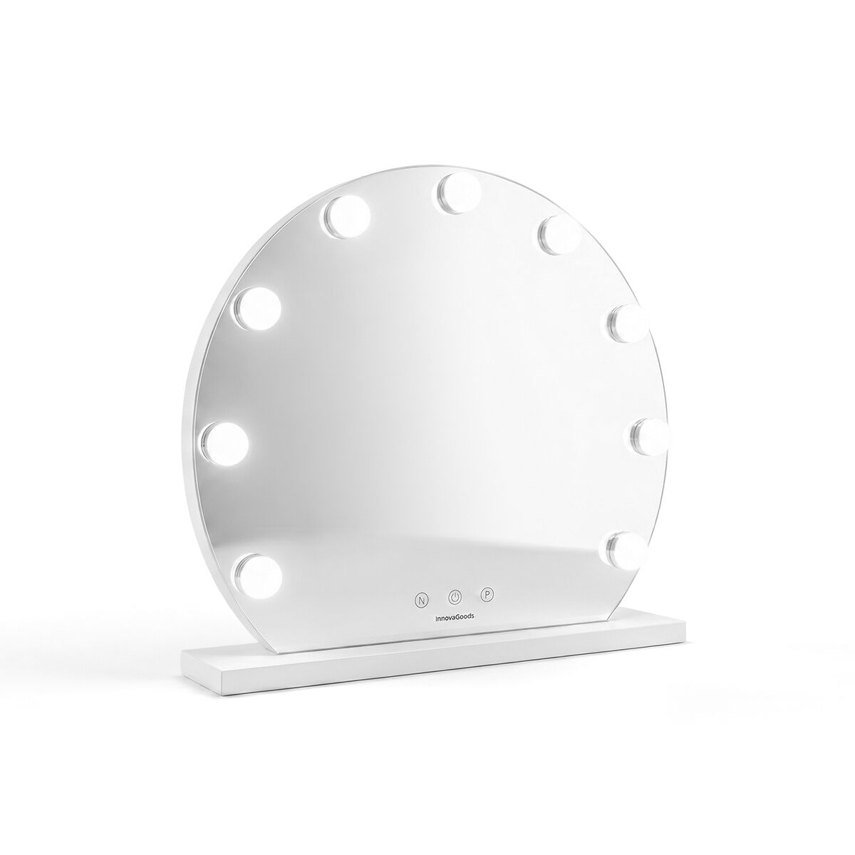 Στρογγυλός καθρέφτης τουαλέτας με LED Hollywood Gloette InnovaGoods 9 Λάμπες