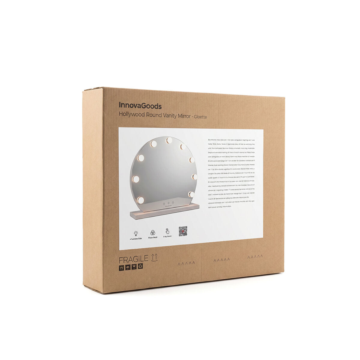 Στρογγυλός καθρέφτης τουαλέτας με LED Hollywood Gloette InnovaGoods 9 Λάμπες