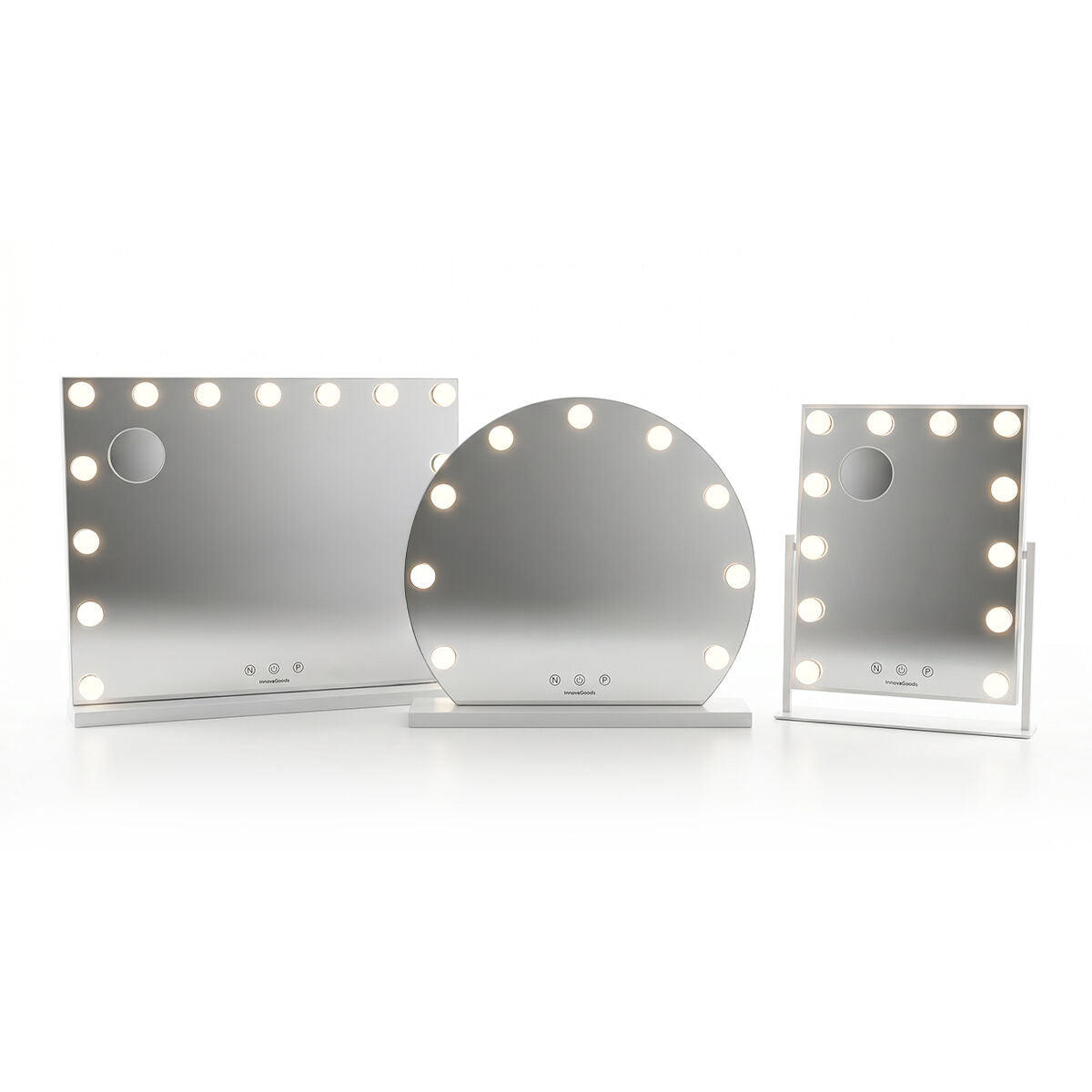 Κεκλιμένος καθρέφτης τουαλέτας με LED Hollywood Glarisse InnovaGoods 12 Λάμπες